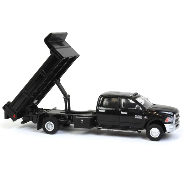 Manufacturer_Greenlight Collectibles Dump Trucks<1/64 Black Crystal 2018 Ram 3500 Dually with Black Dump Bed, Outback Toys Exclusive