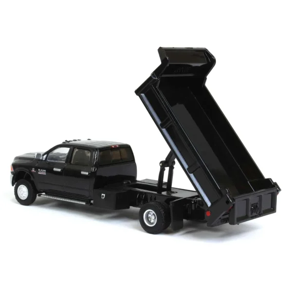 Manufacturer_Greenlight Collectibles Dump Trucks<1/64 Black Crystal 2018 Ram 3500 Dually with Black Dump Bed, Outback Toys Exclusive