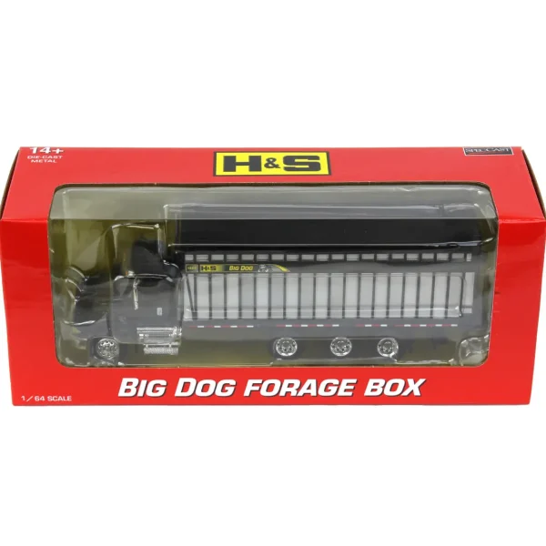 Manufacturer_SpecCast Agricultural Trucks<1/64 Black International 8600 with H&S Big Dog 1226 Forage Box