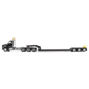 Manufacturer_Diecast Masters Lowboys & Flatbeds<1/50 Black Kenworth T880 SBFA with Black Trail King TK120 HDG Lowboy Trailer