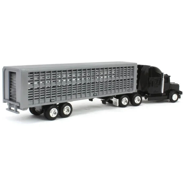 Manufacturer_ERTL Agricultural Trucks<1/64 Black Semi Truck with Cattle Trailer and Cattle by ERTL