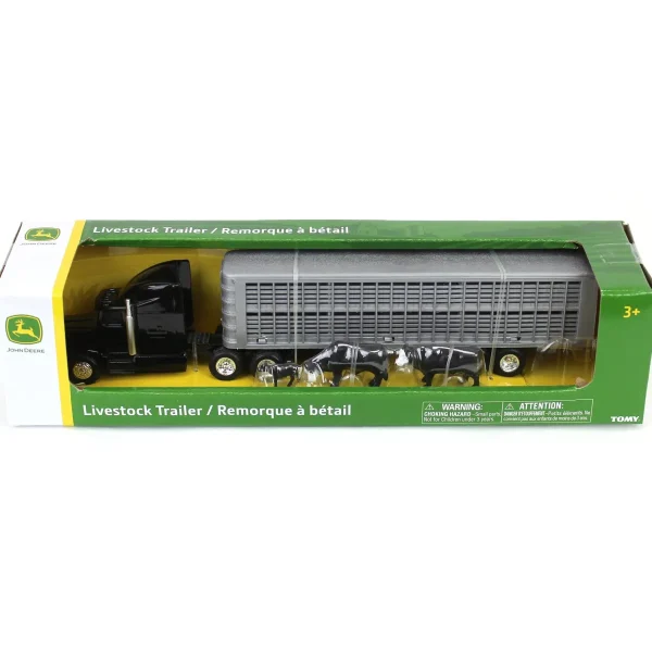 Manufacturer_ERTL Agricultural Trucks<1/64 Black Semi Truck with Cattle Trailer and Cattle by ERTL