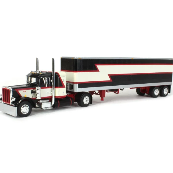 Manufacturer_DCP by First Gear Box Trucks & Trailers<1/64 Black/Cream/Red Peterbilt 359 w/ 36in Flattop Sleeper & 40ft Vintage Trailer, DCP by First Gear