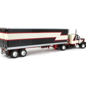 Manufacturer_DCP by First Gear Box Trucks & Trailers<1/64 Black/Cream/Red Peterbilt 359 w/ 36in Flattop Sleeper & 40ft Vintage Trailer, DCP by First Gear