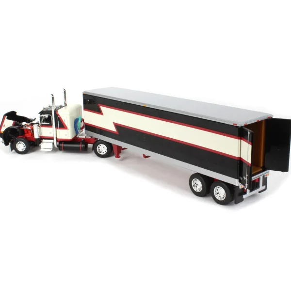 Manufacturer_DCP by First Gear Box Trucks & Trailers<1/64 Black/Cream/Red Peterbilt 359 w/ 36in Flattop Sleeper & 40ft Vintage Trailer, DCP by First Gear