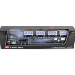 Manufacturer_DCP by First Gear Lowboys & Flatbeds<1/64 Black/Silver Mack Pinnacle with 53ft Wilson Roadbrute Trailer & Pallet Load, DCP by First Gear