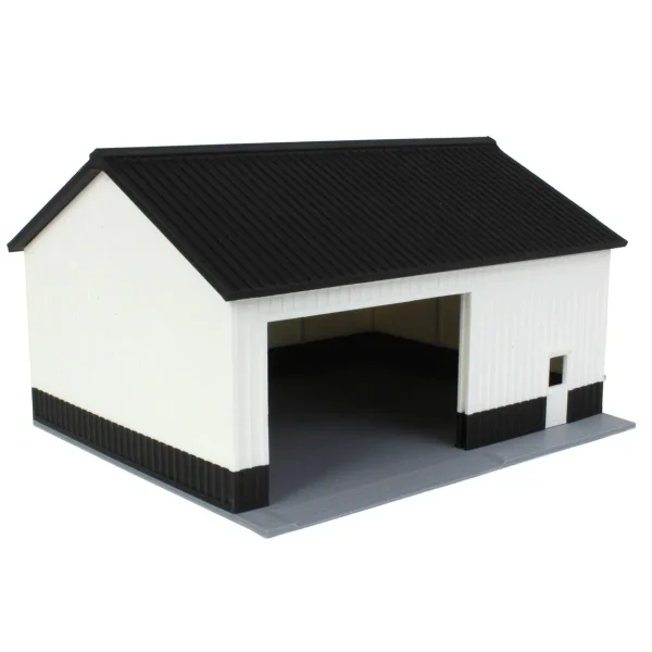 Outback Toys 3D Print & Small Accessories<1/64 Black/White 40ft x 30ft "Papa's Shop" Farm Shed, 3D Printed