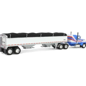 Manufacturer_DCP by First Gear Agricultural Trucks<1/64 Blue & White Ford LTL 9000 with Wilson Grain Trailer, DCP by First Gear