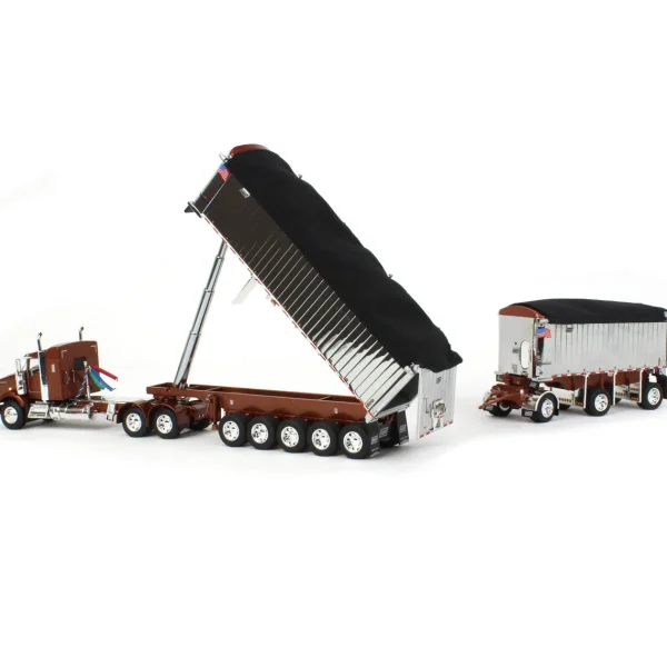 Manufacturer_DCP by First Gear Dump Trucks<1/64 Bronze/Chrome Kenworth T800 w/ Chrome East Genesis II End Dump Trailers, DCP by First Gear