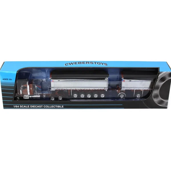Manufacturer_DCP by First Gear Dump Trucks<1/64 Bronze/Chrome Kenworth T800 w/ Chrome East Genesis II End Dump Trailers, DCP by First Gear