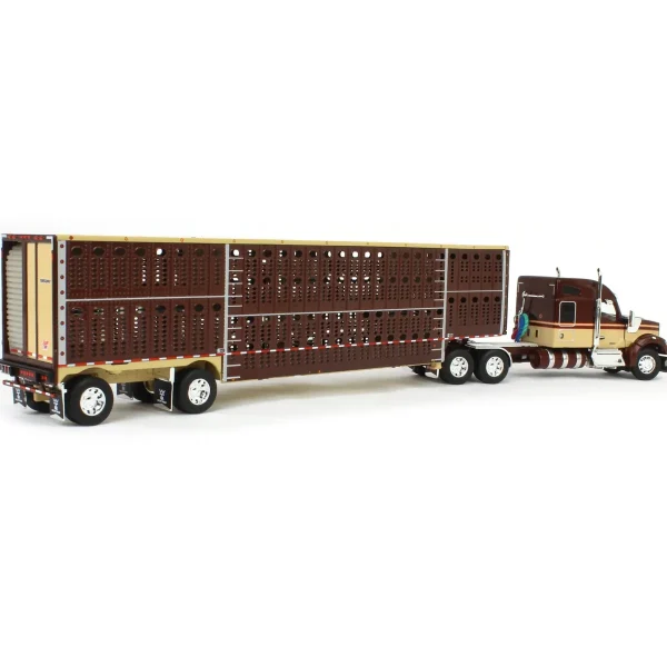 Manufacturer_DCP by First Gear Agricultural Trucks<1/64 Brown & Tan Kenworth W990 with Wilson Silverstar Livestock Trailer, DCP by First Gear