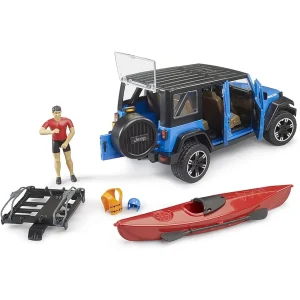 Manufacturer_Bruder Toys Cars & Suvs<1/16 Bruder Jeep Wrangler Rubicon Unlimited with Kayak and Kayaker