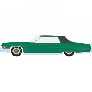 Manufacturer_Greenlight Collectibles Cars & Suvs<1/64 1971 Cadillac Coupe DeVille, Green & Gold, California Lowriders Series 5