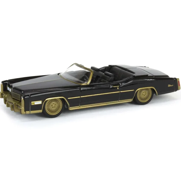 Manufacturer_Greenlight Collectibles Cars & Suvs<1/64 1976 Cadillac Eldorado Convertible, Black & Gold, California Lowriders Series 6