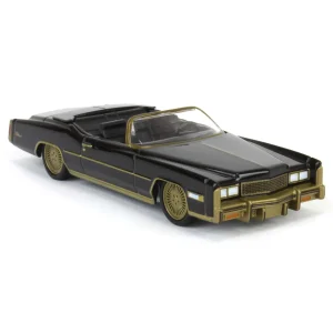 Manufacturer_Greenlight Collectibles Cars & Suvs<1/64 1976 Cadillac Eldorado Convertible, Black & Gold, California Lowriders Series 6