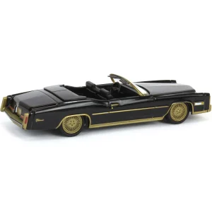 Manufacturer_Greenlight Collectibles Cars & Suvs<1/64 1976 Cadillac Eldorado Convertible, Black & Gold, California Lowriders Series 6