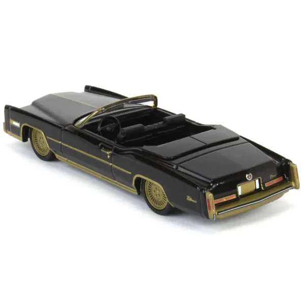 Manufacturer_Greenlight Collectibles Cars & Suvs<1/64 1976 Cadillac Eldorado Convertible, Black & Gold, California Lowriders Series 6