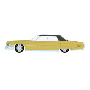 Manufacturer_Greenlight Collectibles Cars & Suvs<1/64 1971 Cadillac Sedan Deville Lowrider, Gold Metallic, California Lowriders Series 7