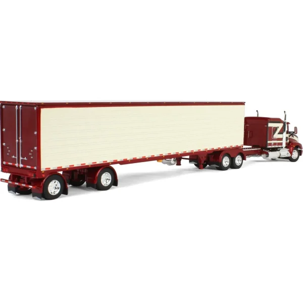 Manufacturer_DCP by First Gear Box Trucks & Trailers | Lowboys & Flatbeds<1/64 Candy Red/Ivory Kenworth T660 with Spread Axle Reefer Trailer, DCP by First Gear