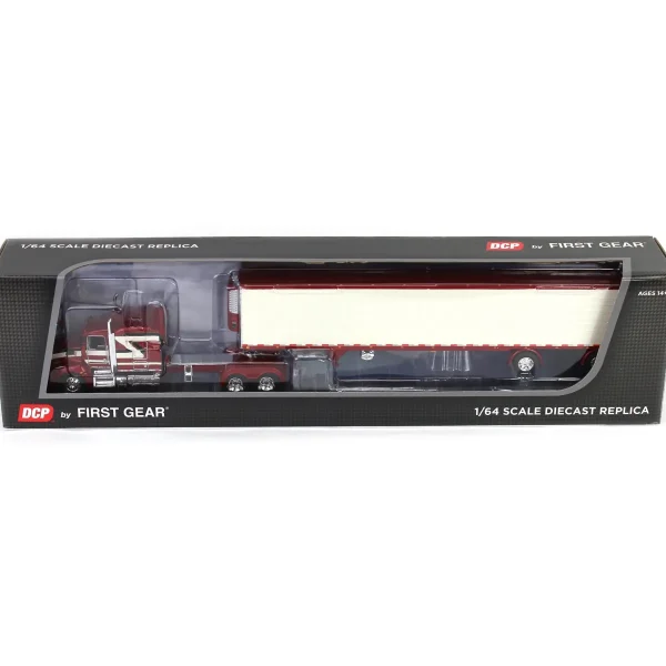 Manufacturer_DCP by First Gear Box Trucks & Trailers | Lowboys & Flatbeds<1/64 Candy Red/Ivory Kenworth T660 with Spread Axle Reefer Trailer, DCP by First Gear