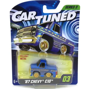 Manufacturer_MGA Entertainment Pickup Trucks<CarTuned 1987 Chevy C10 Pickup Truck, Blue & Gold, Mainline Series 3