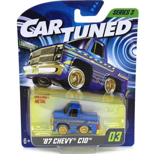 Manufacturer_MGA Entertainment Pickup Trucks<CarTuned 1987 Chevy C10 Pickup Truck, Blue & Gold, Mainline Series 3