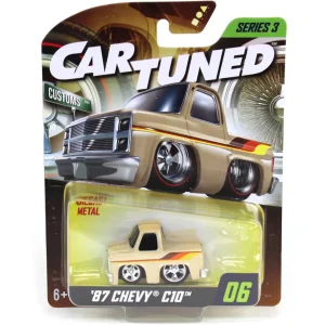 Manufacturer_MGA Entertainment Pickup Trucks<CarTuned 1987 Chevy C10 Pickup Truck, Retro Cream Paint Job, Mainline Series 3
