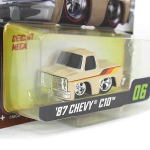 Manufacturer_MGA Entertainment Pickup Trucks<CarTuned 1987 Chevy C10 Pickup Truck, Retro Cream Paint Job, Mainline Series 3