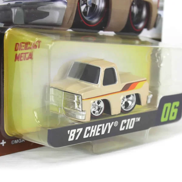 Manufacturer_MGA Entertainment Pickup Trucks<CarTuned 1987 Chevy C10 Pickup Truck, Retro Cream Paint Job, Mainline Series 3