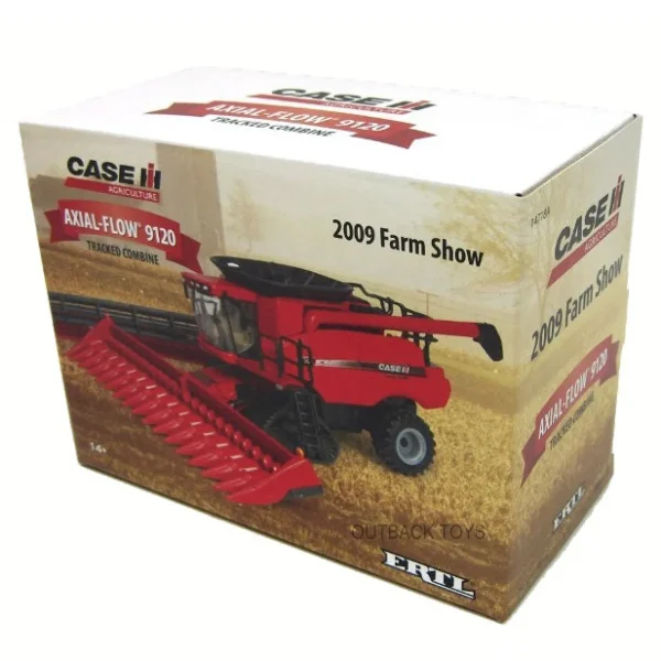 Manufacturer_ERTL Combines & Harvesters<1/64 Case IH 9120 Tracked Combine with 16 Row Corn Head & 30ft Grain Head, 2009 Farm Show