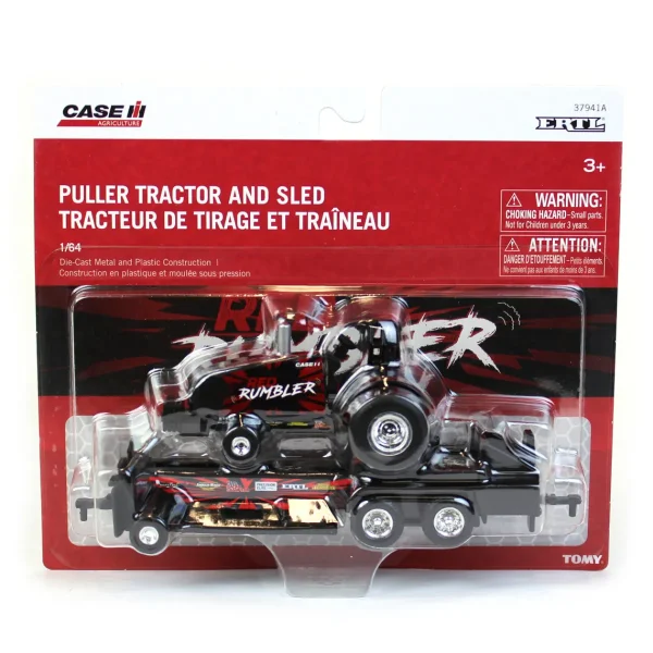 Manufacturer_ERTL Pulling Tractors<1/64 Case IH Magnum "Red Rumbler" Pulling Tractor with Pulling Sled