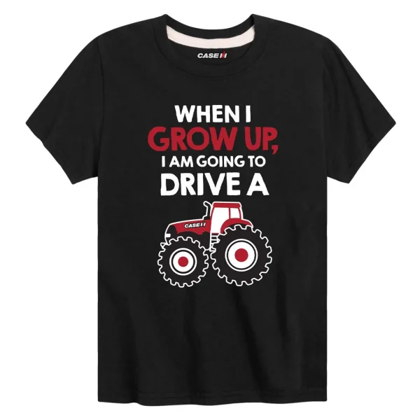 Outback Toys Case Ih & Ji Case<Case IH "When I Grow Up, I Am Going To Drive A Tractor" Toddler Black Short Sleeve T-Shirt