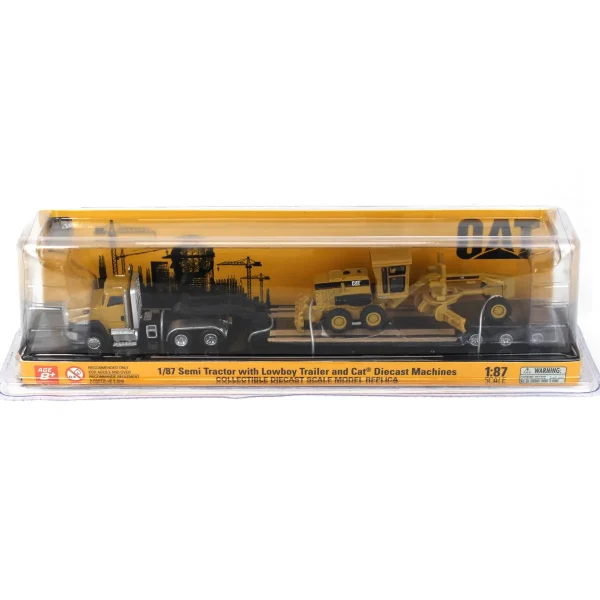 Manufacturer_Diecast Masters Graders | Lowboys & Flatbeds<1/87 Caterpillar CT660 Day Cab with Lowboy Trailer & 163H Motor Grader