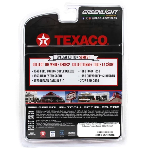 Manufacturer_Greenlight Collectibles Cars & Suvs<Charcoal Chrome Super Chase ~ 1/64 1990 Chevrolet Suburban, Texaco Special Edition Series 1