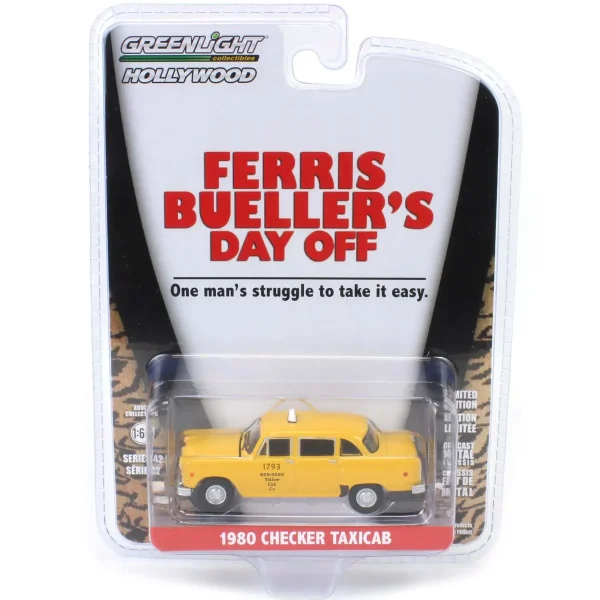 Manufacturer_Greenlight Collectibles Cars & Suvs<1/64 1980 Checker Taxicab Yellow Cab #1793, Ferris Bueller's Day Off (1986), Hollywood Series 42