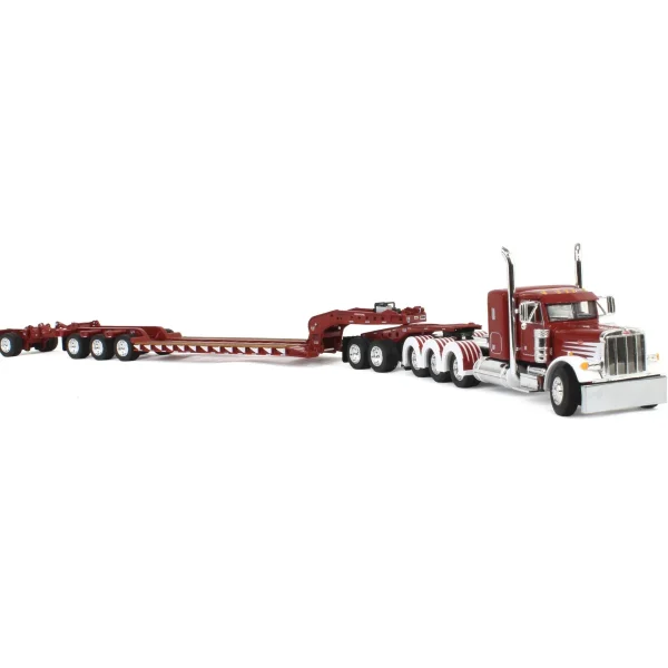 Manufacturer_DCP by First Gear Lowboys & Flatbeds<1/64 Cherry Red/White Peterbilt 379 with Fontaine Magnitude Lowboy, Jeep & Stinger, DCP by First Gear