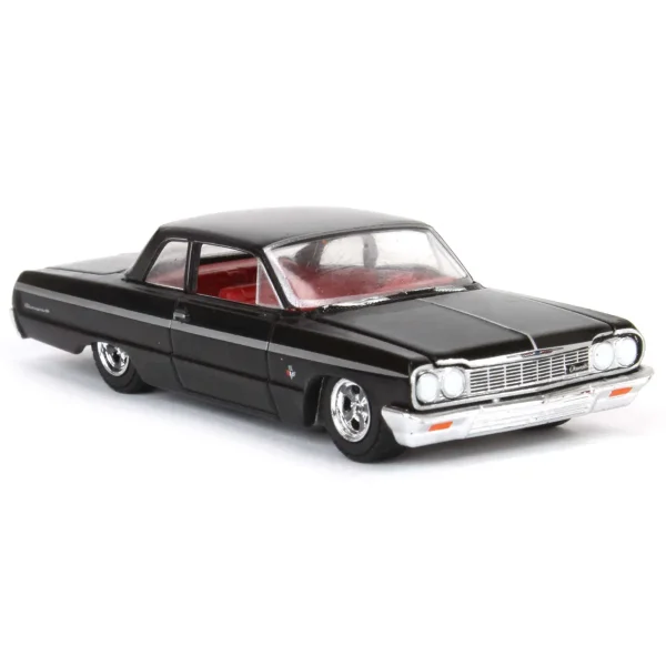 Manufacturer_Greenlight Collectibles Cars & Suvs<1/64 1964 Chevrolet Biscayne, Black with Red Interior, California Lowriders Series 4