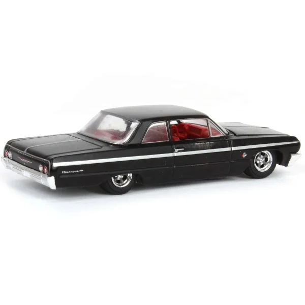 Manufacturer_Greenlight Collectibles Cars & Suvs<1/64 1964 Chevrolet Biscayne, Black with Red Interior, California Lowriders Series 4