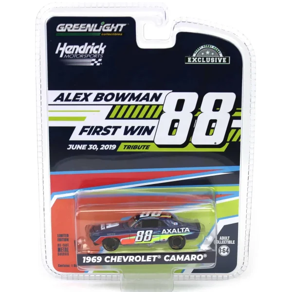 Manufacturer_Greenlight Collectibles Cars & Suvs<1/64 1969 Chevrolet Camaro, Alex Bowman First Win Tribute, Hobby Exclusive