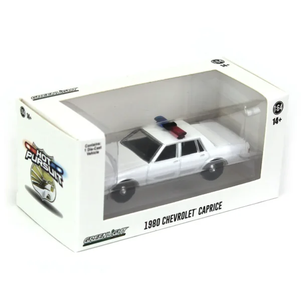 Manufacturer_Greenlight Collectibles Emergency Vehicles<1/64 1980-90 Chevrolet Caprice, Blank White with Light Bar & Grill Guard, Hot Pursuit