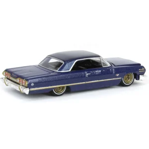 Manufacturer_Greenlight Collectibles Cars & Suvs<1/64 1963 Chevrolet Impala, Dark Blue & Gold, California Lowriders Series 5