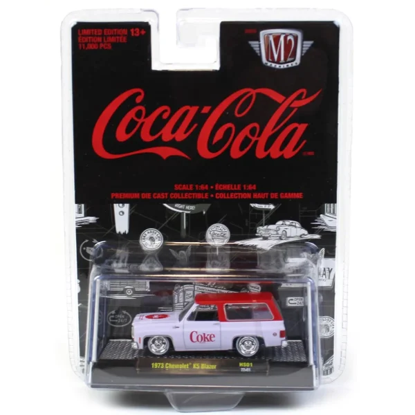 Manufacturer_Auto World Pickup Trucks<1/64 1973 Chevrolet K5 Blazer on Lowered Chassis, Coca Cola, M2 Machines