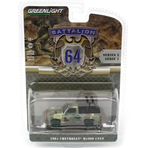 Manufacturer_Greenlight Collectibles Pickup Trucks<1/64 1984 Chevrolet M1009 CUCV in Camouflage with Mounted Machine Guns, Battalion 64 Series 3--CHASE