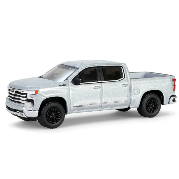 Manufacturer_Greenlight Collectibles Pickup Trucks<1/64 2024 Chevrolet Silverado High Country with Pop-Up Camper, Sterling Gray, Hitch & Tow Series 32