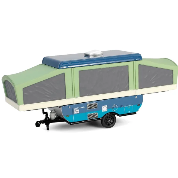 Manufacturer_Greenlight Collectibles Pickup Trucks<1/64 2024 Chevrolet Silverado High Country with Pop-Up Camper, Sterling Gray, Hitch & Tow Series 32
