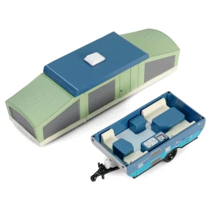 Manufacturer_Greenlight Collectibles Pickup Trucks<1/64 2024 Chevrolet Silverado High Country with Pop-Up Camper, Sterling Gray, Hitch & Tow Series 32