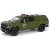 Manufacturer_Greenlight Collectibles Emergency Vehicles<1/64 2021 Chevrolet Silverado LT Trail Boss Z71 with Camper Shell, Carabineros De Chile