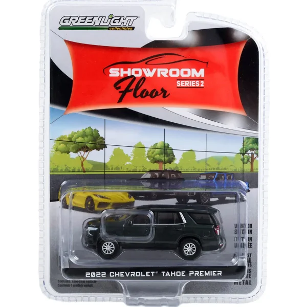 Manufacturer_Greenlight Collectibles Pickup Trucks<1/64 2022 Chevrolet Tahoe Premier, Evergreen Gray, Showroom Floor Series 2