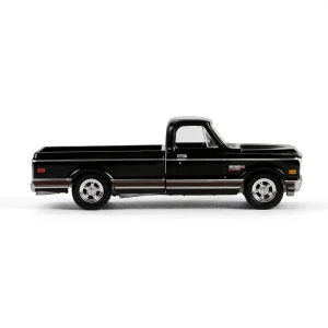Manufacturer_Greenlight Collectibles Cars & Suvs | Pickup Trucks<1/64 1972 Chevy Cheyenne C10 Short Bed, Black, Hobby Exclusive