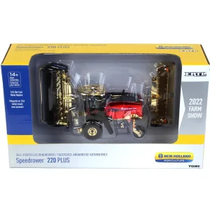 Manufacturer_ERTL Combines & Harvesters<Chrome Chase Unit ~ 1/64 New Holland Speedrower 220 PLUS SP Windrower w/ Both Heads, 2022 Farm Show